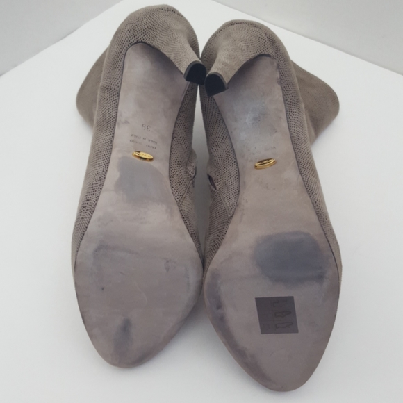 Sergio Rossi size 39 boots leather snake effect ankle heeled stiletto - Picture 7 of 12